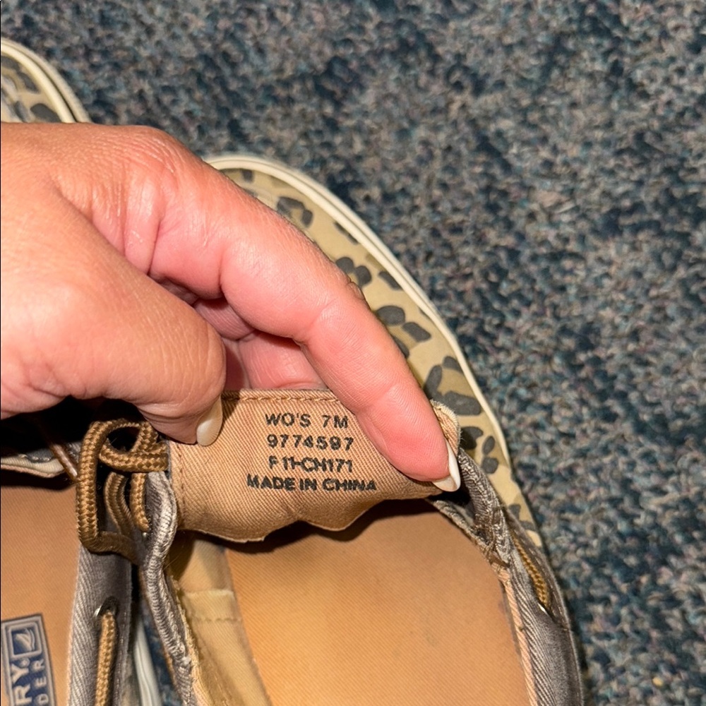 Sperry Cheetah Print Boat Shoes with Tan Accents - Picture 4 of 4